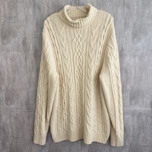 Abercrombie & Fitch Vintage Cable-Knit Men’s XL Turtleneck Sweater Heavy Knit